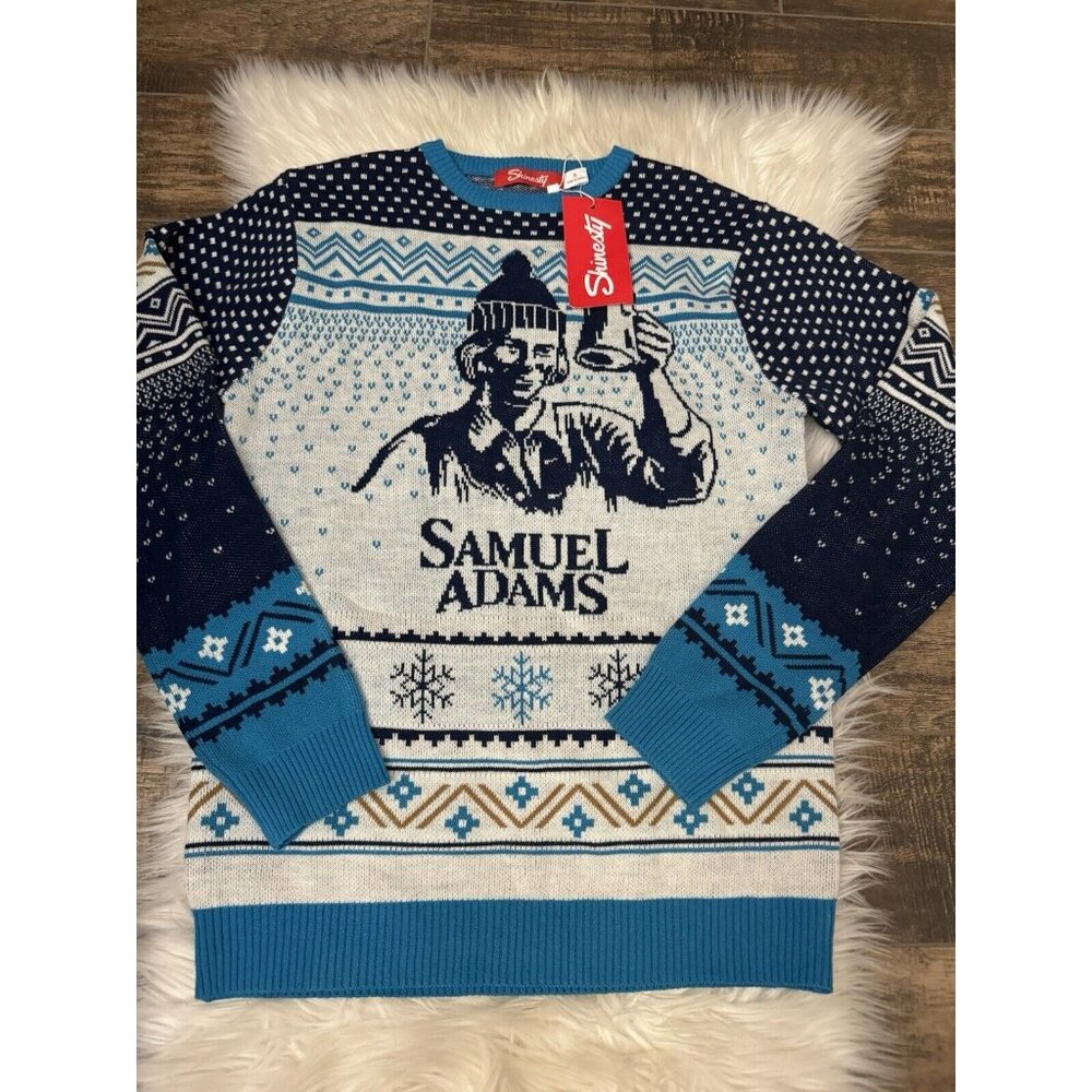 Shinesty Size Small Beer Ugly Tacky Christmas Sweater Sam Adam’s New‎